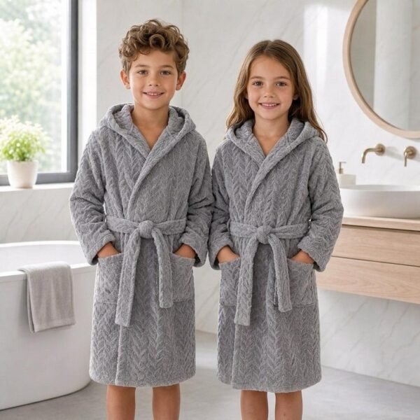 Cape de bain enfant - gris