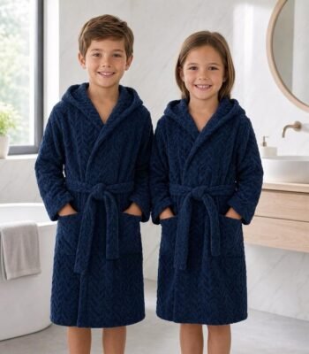 Cape de bain enfant bleue