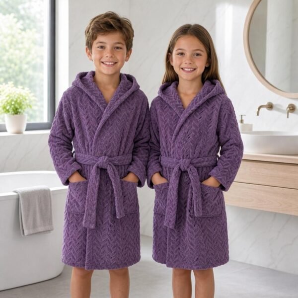 Cape de bain enfant - violet