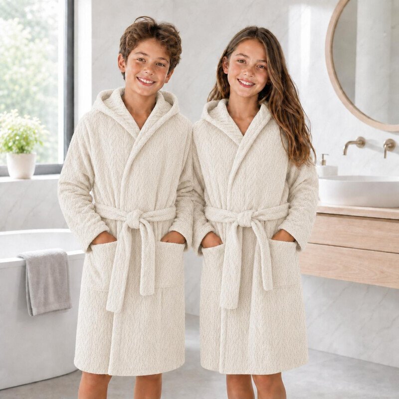 Cape bain enfant blanc - Cape de bain enfant - blanc cassé