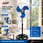 Ventilateur marque ABM 18 pouces 3 en 1
