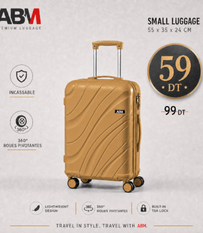 Valise cabine vagues ABM 55 cm beige