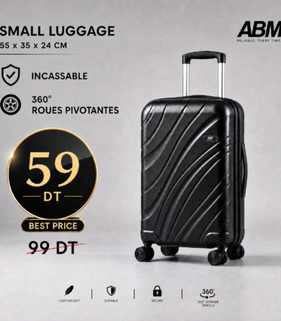 Valise cabine vagues ABM 55 cm noire