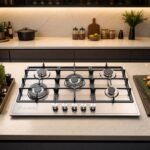 Plaque encastrable LEXICAL 5 feux inox 90 cm fonte