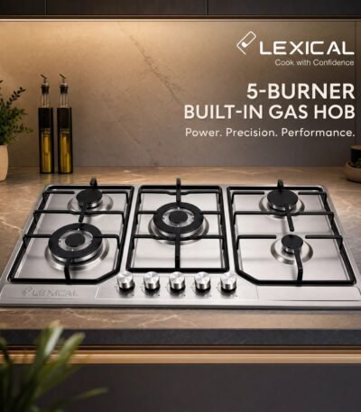 Plaque encastrable LEXICAL 5 feux inox 90 cm
