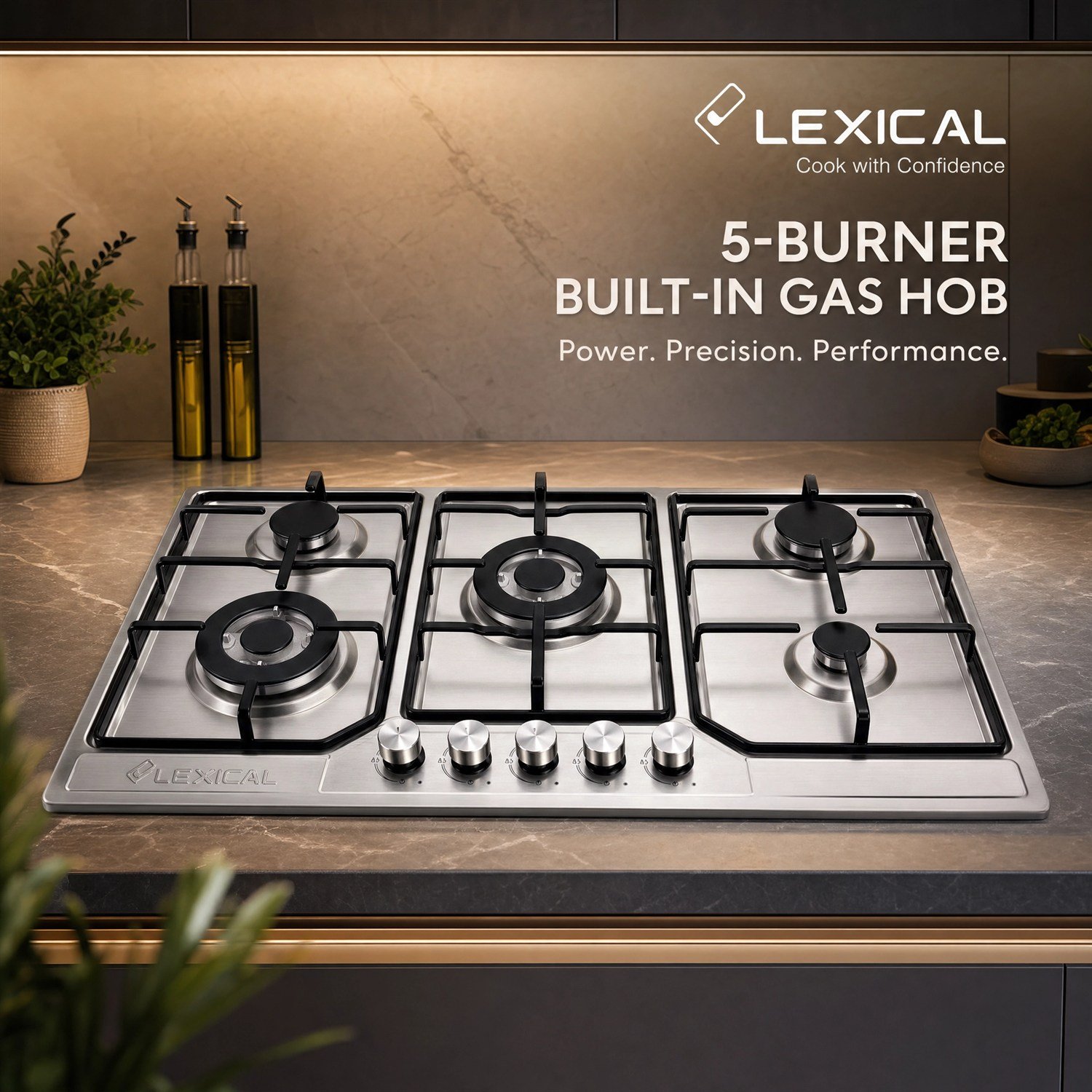plaque-cuisson-lexical-5-feux-inox-90cm-2 Plaque encastrable LEXICAL 5 feux inox 90 cm