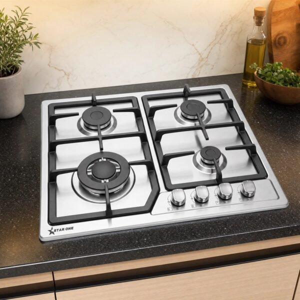 Plaque encastrable STAR ONE 4 feux inox 60 cm