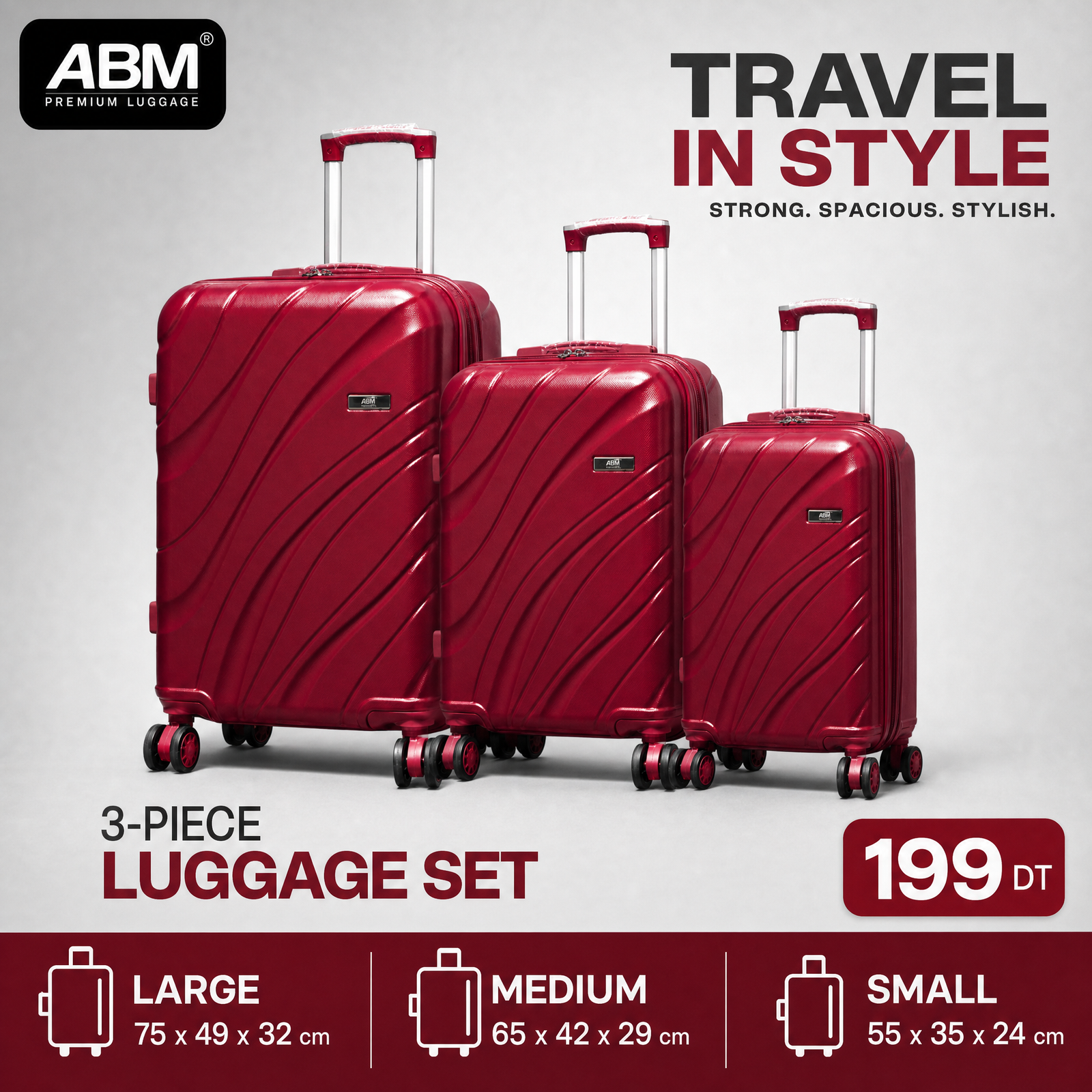 promo_red_v2 3 valises vagues ABM rouges 4 roues