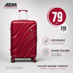 Grande valise vagues ABM 75 cm rouge
