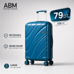 Grande valise vagues ABM 75 cm bleu canard