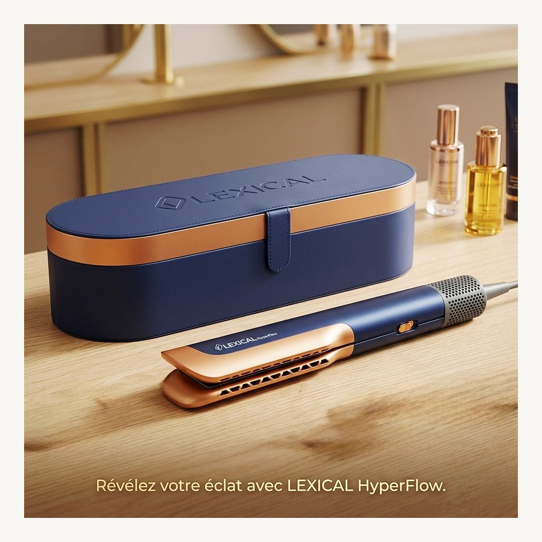 DPRdggzbDvmMTJgA.jpg Lisseur à Air Chaud 2 en1 MARQUE Lexical LHS-5395-6 – Bleu – Image 1