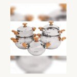 Batterie de Cuisine Inox MARQUE Lines 10 Pièces DORE