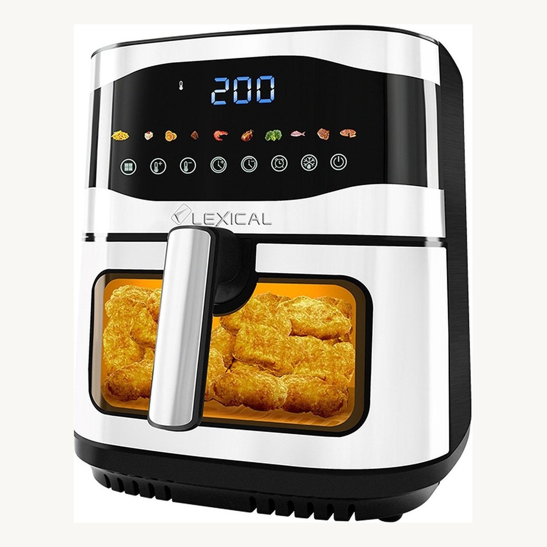 HCWXihiEErvLmGWr.jpg Friteuse à air Lexical LAF-3066 – 10L - 2200W - Double Chauffe - Écran LED - Inox – Image 1