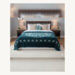 Couverture SOLAR BEAR MARQUE ABM double faces 2 places 12 KG 220*240CM - bleu canard mandala