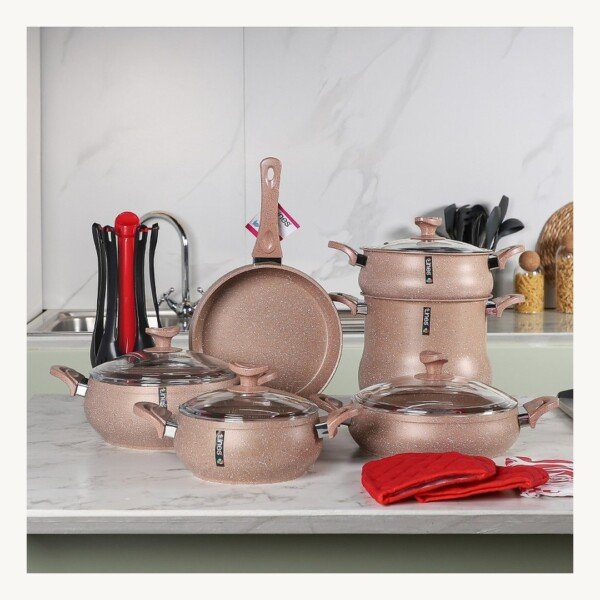 Batterie de Cuisine LINES 19 Pièces Granite Beige