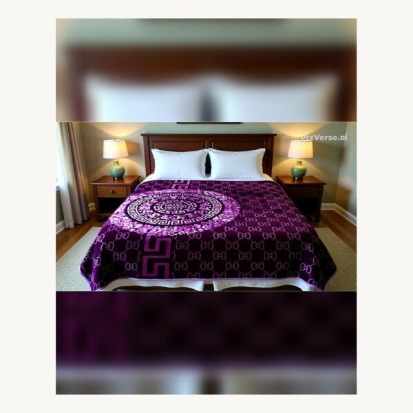 Couverture SOLAR BEAR MARQUE ABM double faces 2 places 12 KG 220*240CM - violet mandala