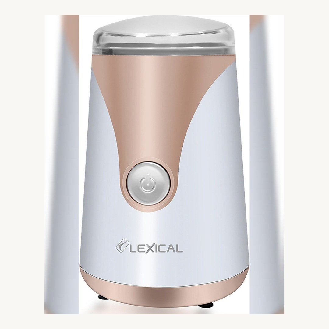 StNUBXHxJVBtqfaA.jpg Moulin à café électrique Lexical - blanc et rose gold – Image 1