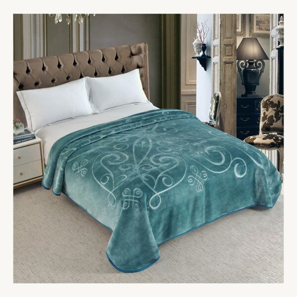 Couverture SOLAR BEAR MARQUE ABM double faces 2 places 12 KG 220*240CM VERT D'EAU