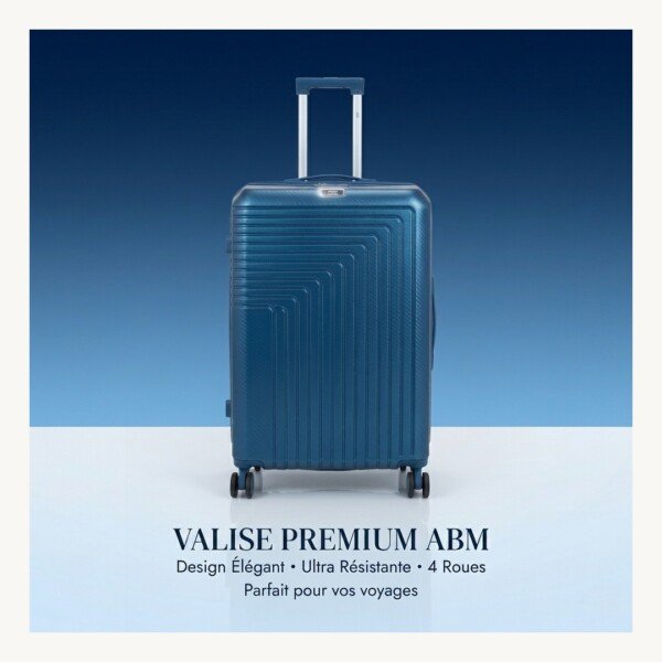 valise grand model ( 75×49×32cm) incassable marque ABM roues démontable – bleu