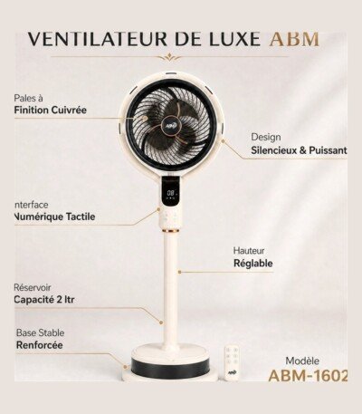 Ventilateur brumisateur marque ABM-1602 – 10 Pouces avec Télécommande