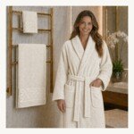 cap de bain single marque ABM avec 2 serviette (90/50 – 150/100) - blanc cassé, femme