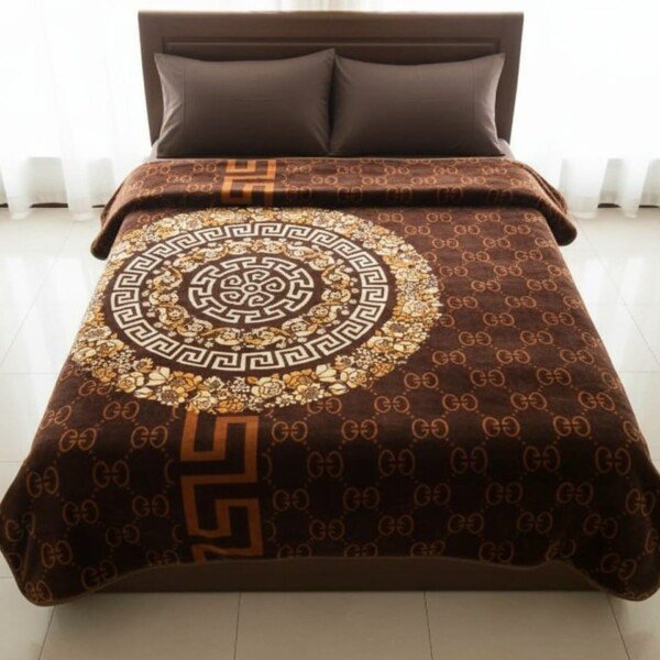 Couverture SOLAR BEAR MARQUE ABM double faces 2 places 12 KG 220*240CM - marron doré
