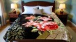 Couverture SOLAR BEAR MARQUE ABM double faces 2 places 12 KG 220*240CM - noir et vert aux roses