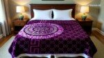 Couverture SOLAR BEAR MARQUE ABM double faces 2 places 12 KG 220*240CM - violet mandala
