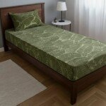 DRAP HOUSSE AVEC COUSSIN MARQUE ABM 1 place 160*230 VERT D'EAU