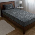 DRAP HOUSSE AVEC COUSSIN MARQUE ABM 1 place 160*230 GRIS Foncée