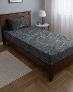DRAP HOUSSE AVEC COUSSIN MARQUE ABM 1 place 160*230 GRIS Foncée