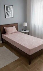 DRAP HOUSSE AVEC COUSSIN MARQUE ABM 1 place 160*230 ROSE