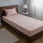 DRAP HOUSSE AVEC COUSSIN MARQUE ABM 1 place 160*230 ROSE