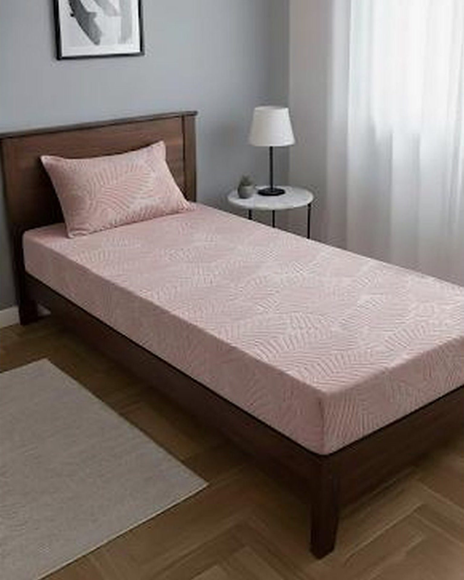 Drap housse rose - DRAP HOUSSE AVEC COUSSIN MARQUE ABM 1 place 160*230 ROSE