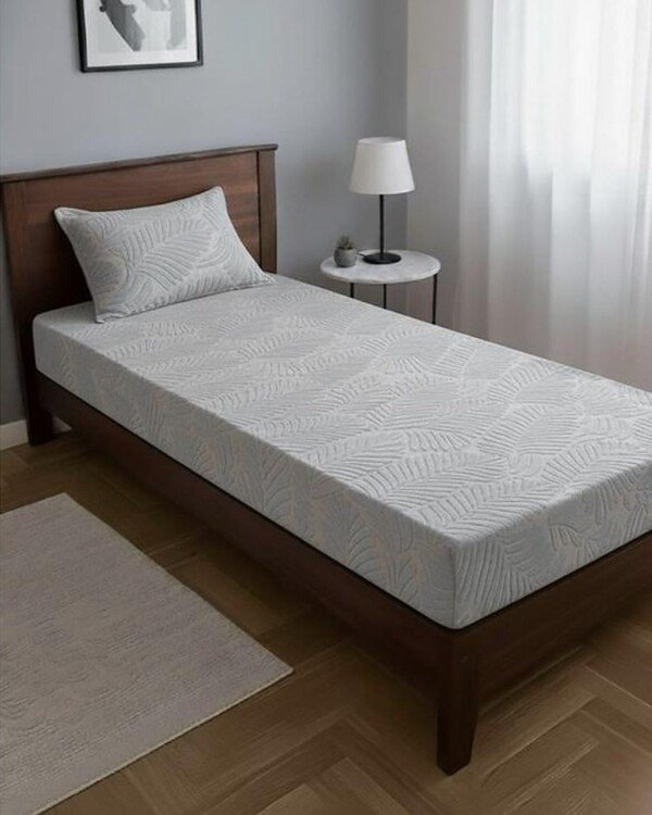 DRAP HOUSSE AVEC COUSSIN MARQUE ABM 1 place 160*230 GRIS CLAIR