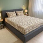 DRAP HOUSSE AVEC COUSSIN MARQUE ABM 2 places 220*240 BEIGE