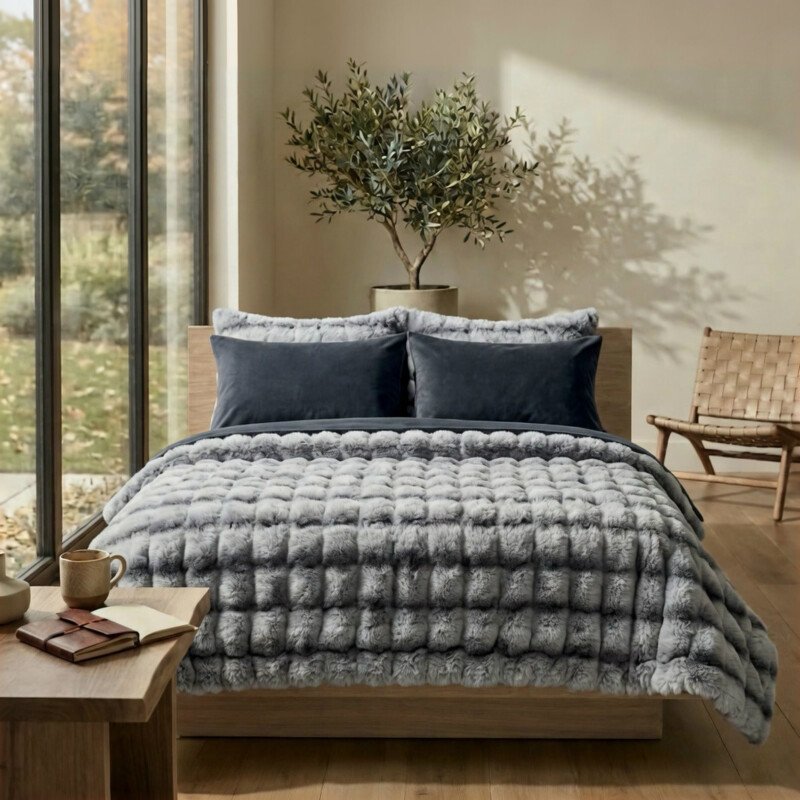 Pack couvre-lit gris 6 pièces ABM king size