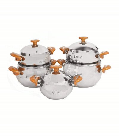 Batterie de Cuisine Inox MARQUE Lines 10 Pièces DORE