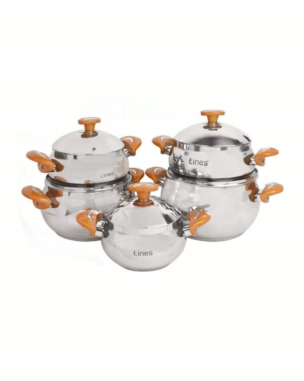 Batterie de Cuisine Inox MARQUE Lines 10 Pièces DORE