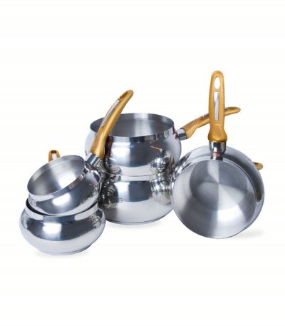 Ensemble de 5 Casseroles Inox 18/10 MARQUE Lines DORE