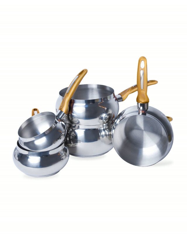 Ensemble de 5 Casseroles Inox 18/10 MARQUE Lines DORE