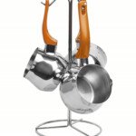 ZAZWA MARQUE LINES Set de 3 pots à lait Lines En INOX avec Support - DORE