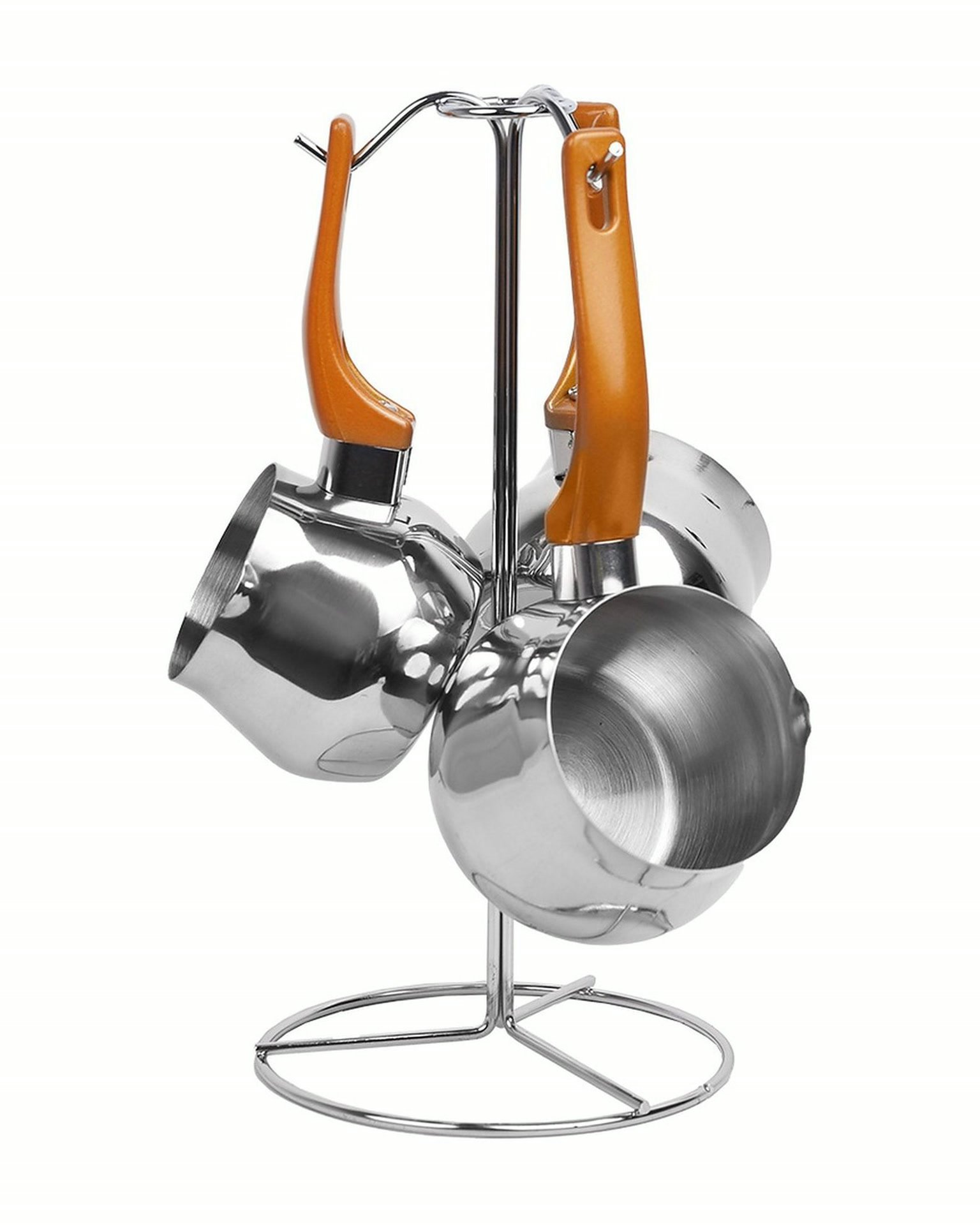 Pots à lait inox doré - ZAZWA MARQUE LINES Set de 3 pots à lait Lines En INOX avec Support