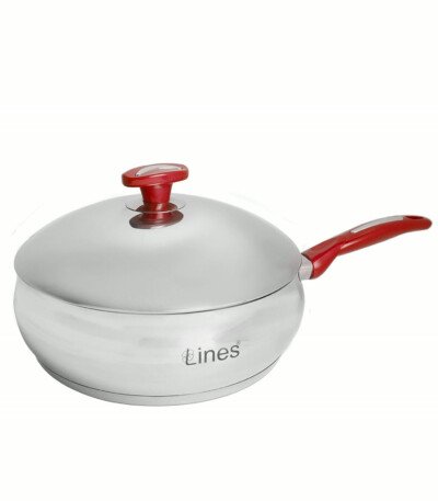 Sauteuse avec couvercle Inox MARQUE Lines 24Cm Rouge