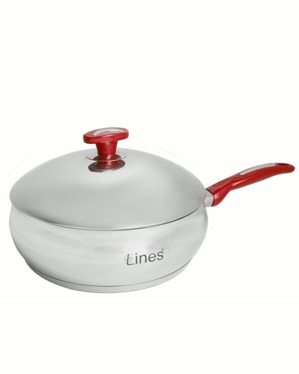 Sauteuse avec couvercle Inox MARQUE Lines 24Cm Rouge