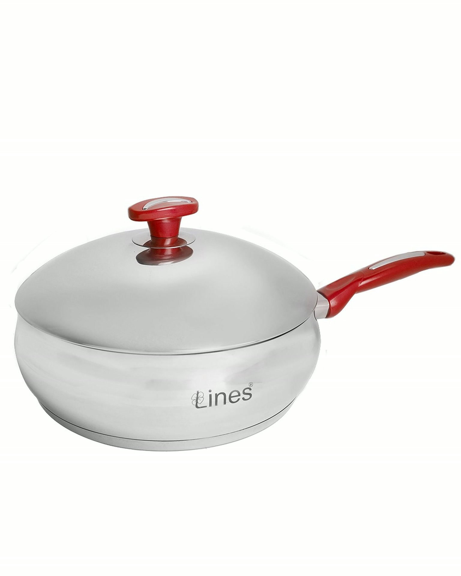 Sauteuse couvercle inox 24cm - Sauteuse avec couvercle Inox MARQUE Lines 24Cm Rouge