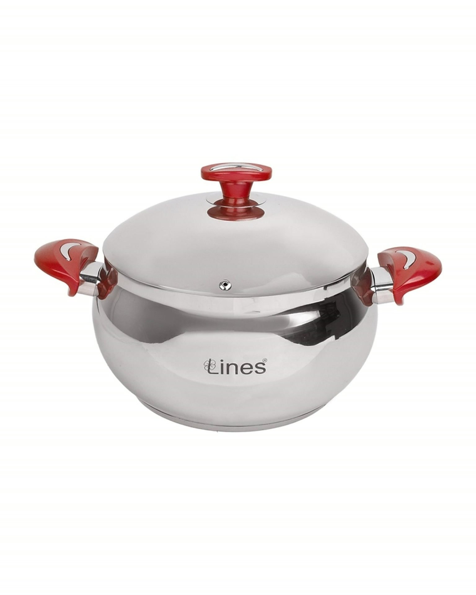 Marmite inox 22 cm - Marmite MARQUE lines 22 cm Inox 18/10 Rouge