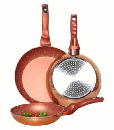 Set de 3 Poêles Baroly 867 Granite Antiadhésif Cuivre