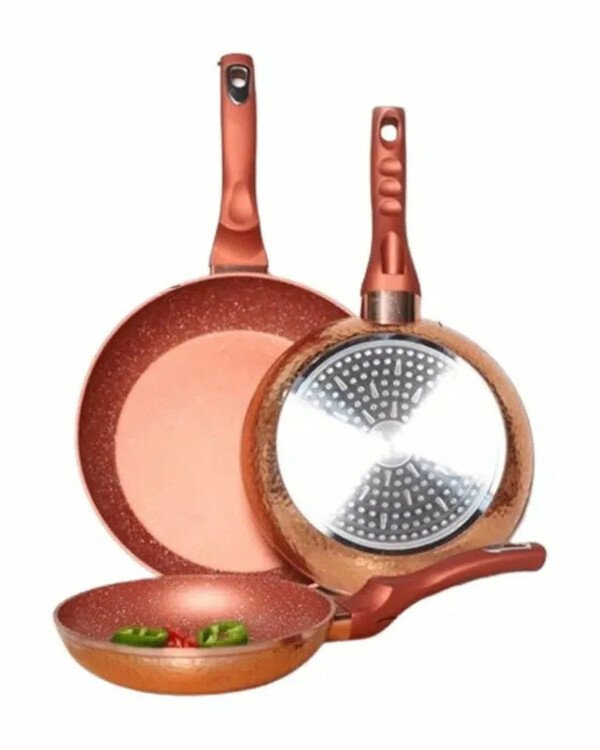 Set de 3 Poêles Baroly 867 Granite Antiadhésif Cuivre
