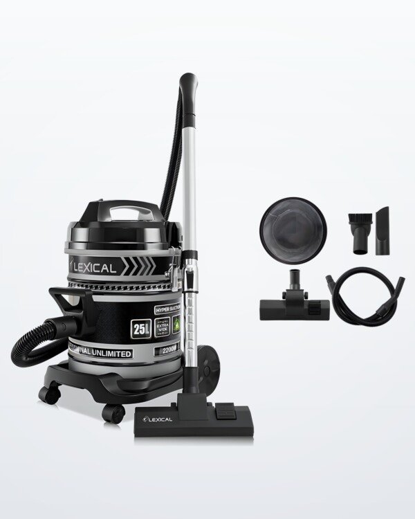 Aspirateur tambour sans sac Lexical LVC-4002 - 2200W - 25L - Noir/Argent